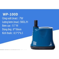 Máy bơm chìm 7W hút đáy dùng nguồn 220V, bơm hút đáy 360 độ SOBO WP-100D