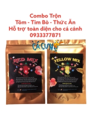 Combo Trộn Tôm - Tim Bò - Thức ăn cho cá cảnh - RED MIX và YELLOW MIX