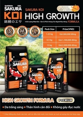 Thức ăn siêu tăng trưởng cho Cá Koi Sakura High Growth 1,25kg (Gói Cam Đen)