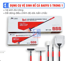 Dụng Cụ Vệ Sinh 5 Trong 1 Baoyu BT-90 BT-120 | Chà Vệ Sinh Đa Năng Bể Cá