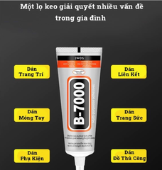 Keo Dán B7000 15ml - Keo Đa Năng Dán Nhựa, Kim Loại, Da, Đá, Giấy, Gỗ, Charm Trang Trí (Hàng CTY)