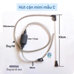 Bơm Tay XÁM 1.9m - Bơm Tay Mini Thay Nước Hồ Cá - Hút Cặn Đáy Bể Cá Cao Cấp (Hàng Công Ty)