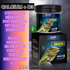 Bột GYP G-14 bổ sung Canxi & D3 cho Bò sát, Lưỡng cư, Rùa cạn, Rắn, Thằn lằn, Ếch, Vẹt (Hàng Cty)