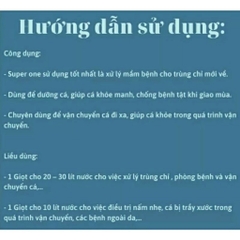 SUPER ONE Thái (100ml) - Dung Dịch Phòng Nấm, dưỡng cá, xữ lý trùng cho cá betta, guppy (Hàng Cty)