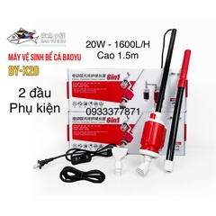 MÁY HÚT CẶN VỆ SINH THAY NƯỚC BỂ CÁ Tích Hợp bơm BAOYU BY-X20 & BY-X25 (Hàng Cty Cá Cưng)