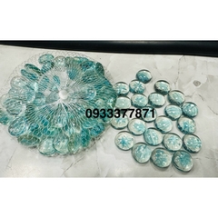 Sỏi thuỷ tinh XANH BIỂN KHÍA TRONG trang trí bể cá 320g (~70v) trang trí chậu cây - HÀNG CÔNG TY