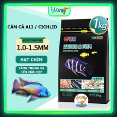 Cám cá Ali Porpoise | Thức ăn cá Cichlid cao cấp, giúp cá tăng trọng và lên màu đẹp (Hàng Công Ty)