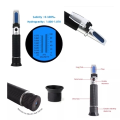 Bút Đo Mặn bể nước mặn- Ống Nhòm Đo Độ Mặn – Khúc Xạ Kế Đo Độ Mặn Hồ Cá Biển (Hàng Công Ty)