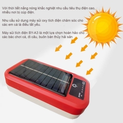 Máy Sủi Oxy Tích Điện 2 vòi Baoyu BY-A3 A5 A6 Dùng Sạc Năng Lượng Mặt Trời - Sủi Oxy Cho Bể Cá (Hàng Cty)