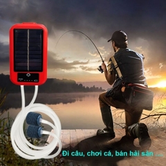 Máy Sủi Oxy Tích Điện 2 vòi Baoyu BY-A3 A5 A6 Dùng Sạc Năng Lượng Mặt Trời - Sủi Oxy Cho Bể Cá (Hàng Cty)