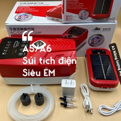 Máy Sủi Oxy Tích Điện 2 vòi Baoyu BY-A3 A5 A6 Dùng Sạc Năng Lượng Mặt Trời - Sủi Oxy Cho Bể Cá (Hàng Cty)