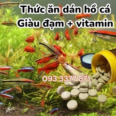 Thức ăn cám dán kính bể cho cá cảnh thuỷ sinh, 7 màu - Viên cám dán kính hồ cá (Hàng Công Ty)