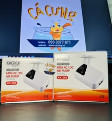 Máy Sủi Oxy Tích Điện Kaokui KK-168, KK-268 | Sủi Tích Điện Êm 1 Vòi 2 Vòi Cho Hồ Cá Cảnh (Hàng Cty)