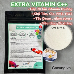 Extra Vitamin C++ Siêu tăng đề kháng cho cá khỏe, giảm stress, khử tím, tẩy drum hồ koi (Hàng Cty)