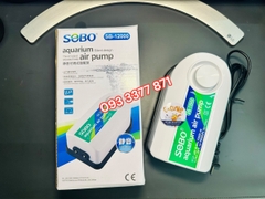 Máy sủi oxy 2 vòi siêu êm Sobo SB-12000 | Máy sục oxi 2 vòi cho bể cá cảnh (Hàng Công Ty)