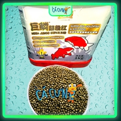 Cám cá Mega Jumbo Super Red 1kg - Thức ăn tăng màu cho cá chép, cá vàng, cám cá koi (Hàng Công Ty)