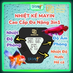 Nhiệt Kế MAYIN cao cấp cho bể cá - Nhiệt kế điện tử bể cá, ẩm đa năng 3in1 cho hồ cá (Hàng Công Ty)