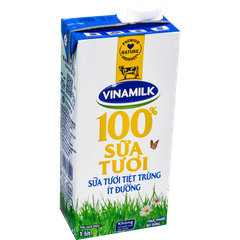 Sữa tươi ÍT ĐƯỜNG Vinamilk 1L (12 Hộp/T)