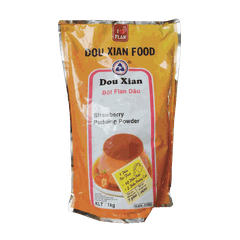 Bột pudding DÂU Dou Xian 1kg (12 Bịch/T)