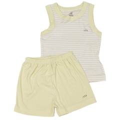 Bộ Nous 9-12M ba lỗ Petit kẻ xanh lá