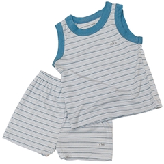 Bộ ba lỗ petit kẻ xanh trắng 9M