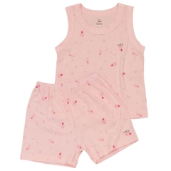 Bộ Nous 6-9M ba lỗ Petit hồng