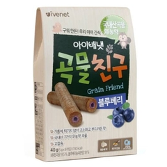 Bánh cuộn ngũ cốc Ivenet vị việt quất 9M+ 40g