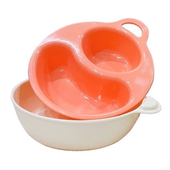 Bộ bát ăn dặm Inomata chia ngăn 2 trong 1 - Hồng