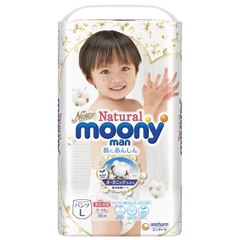 Bỉm - Tã quần Moony Natural size L 36 miếng (9-14kg)