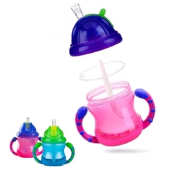 Bình uống nước Nuby ống hút 360 độ 2 tay cầm 270ml