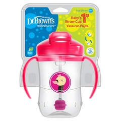Bình tập uống Dr Brown's 360 độ 270ml - Hồng