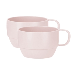 Bộ 2 cốc nước thấp Amori 350ml - Hồng nhạt