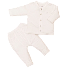 Bộ Nous 9-12M cài thẳng dài petit trắng