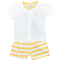 Bộ Nous 9-12M cài thẳng cộc kẻ trắng vàng