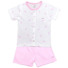 Nous Cài thẳng cộc trắng hồng hoạ tiết 3M