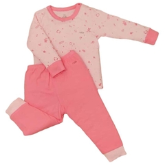 Bộ Nous 12-18M cài vai dài Petit hồng nhạt có hoạ tiết