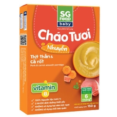 Cháo tươi nhuyễn Sài Gòn Food thịt thăn và cà rốt cho bé từ 6 tháng tuổi 150g