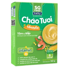 Cháo tươi nhuyễn Sài Gòn Food tôm và bắp cho bé từ 6 tháng tuổi 150g