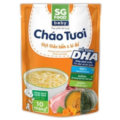 Cháo tươi baby SG Food thịt thăn bằm bí đỏ cho bé từ 10 tháng tuổi 240g