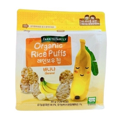 Bánh gạo sần hữu cơ Farm to Family vị chuối 6M+ 50g