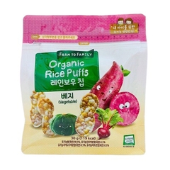 Bánh gạo sần hữu cơ Farm to Family vị khoai lang và rau củ 6M+ 50g