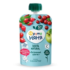 Hoa quả nghiền Fruto vị táo, việt quất đỏ cho bé từ 5 tháng tuổi 90g