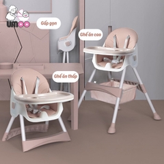 Ghế ăn dặm Umoo gấp gọn UM-0491 màu hồng