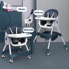 Ghế ăn dặm Umoo gấp gọn UM-0491 màu xanh navy