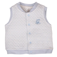 Áo gile Nous 9-12M kẻ xanh trời