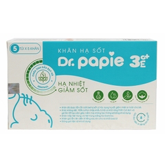 Khăn lau hạ sốt Dr. Papie 3M+ 5 túi x 5 khăn