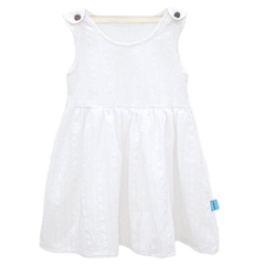 Váy bé gái cúc vai Mompa 85MP616 1Y - Trắng