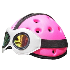 Nón bảo hiểm Mumguard kính hồng cho bé từ 7 tháng đến 5 tuổi