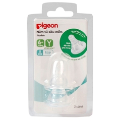 Núm ty thay thế bình sữa Pigeon cổ hẹp (6M+, Y cut)