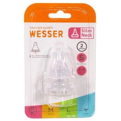 Núm ty thay thế bình sữa Wesser cổ hẹp size S (0M+, lỗ tròn)